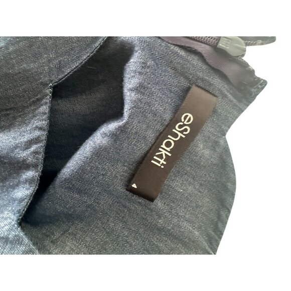 eSHAKTI Denim Scalloped A Line Dress Size Small - Picture 9 of 9